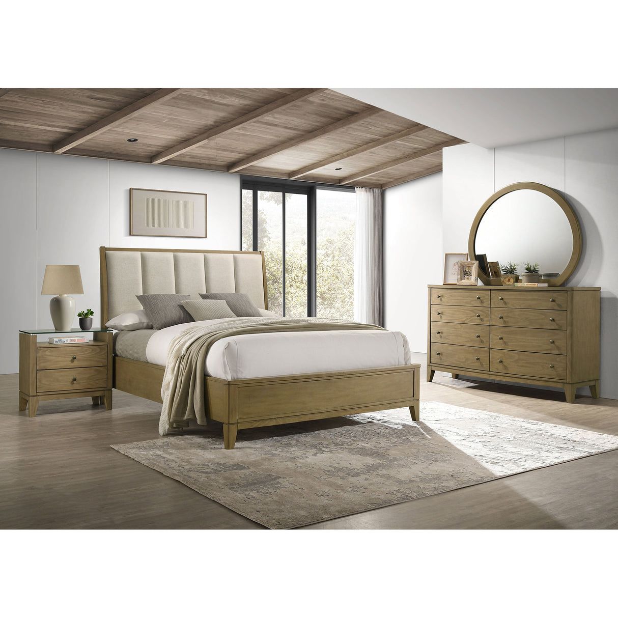 Menlo Natural Pine 4-piece Queen Bedroom Set