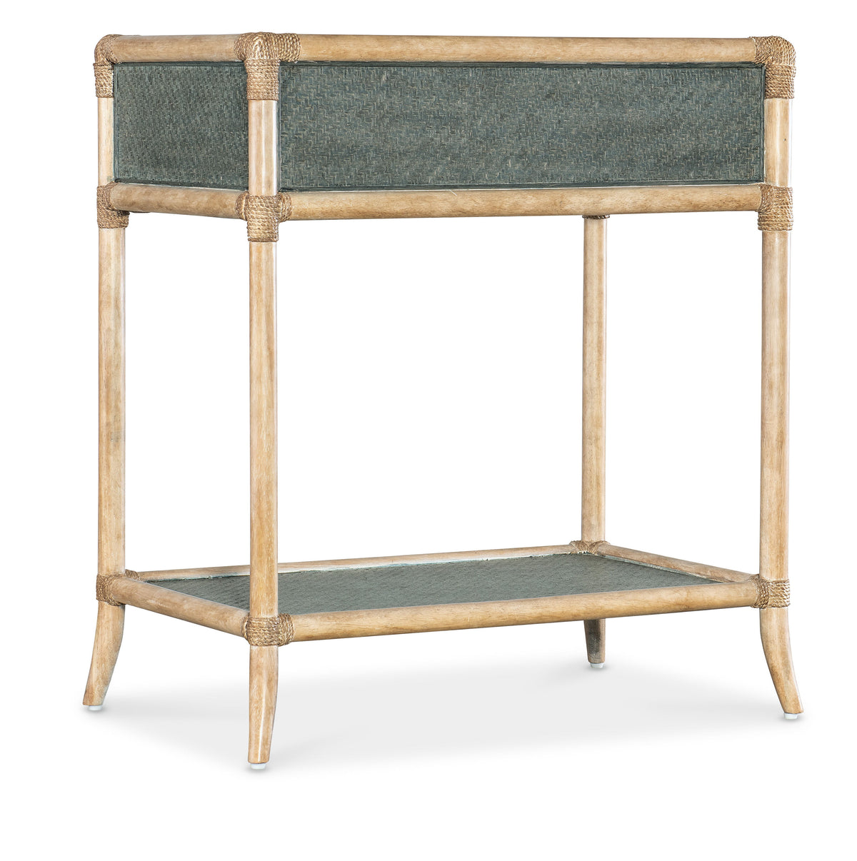 Retreat Pole Rattan Bedside Table - Beige / Blue by Hooker Furniture - View 4