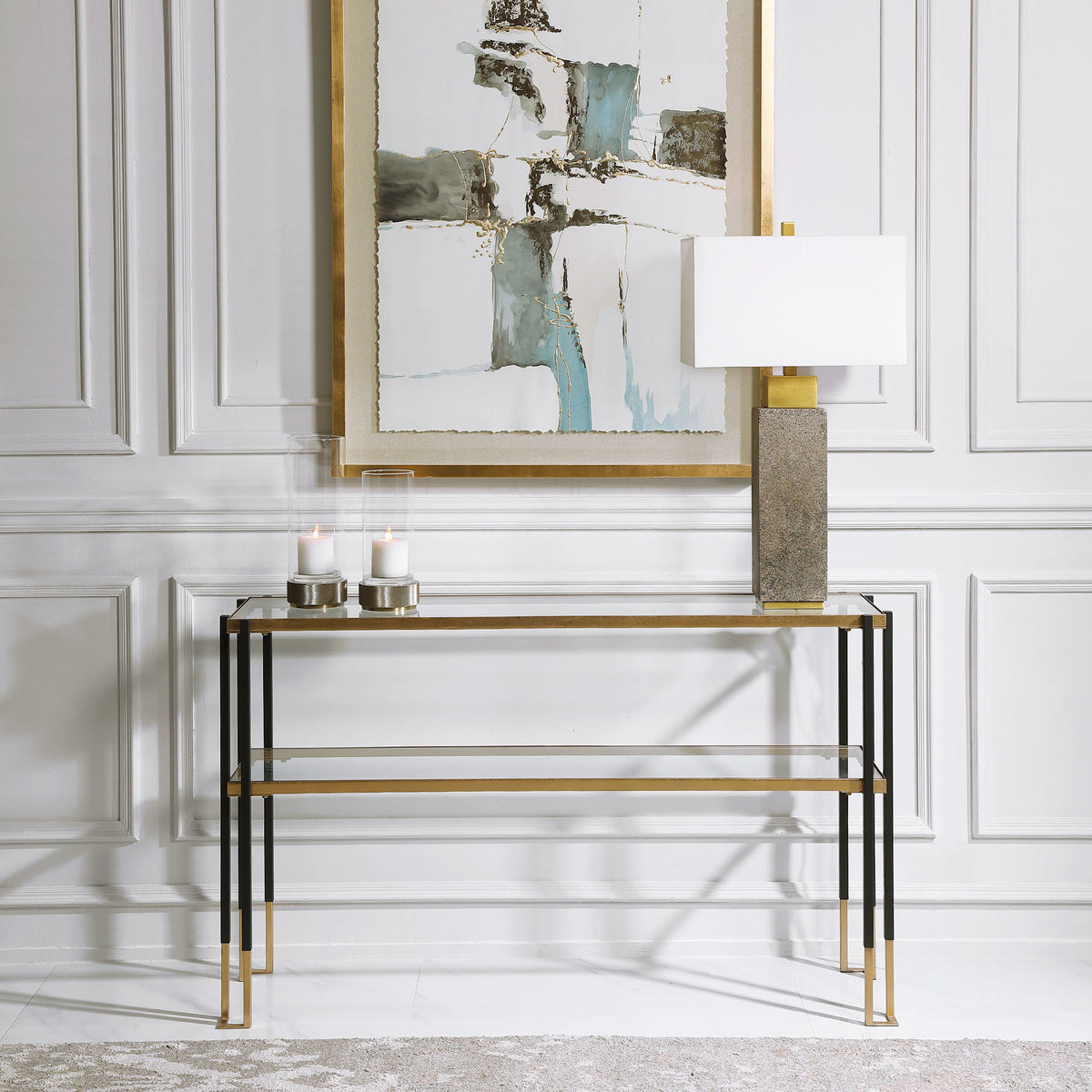 Kentmore Modern Console Table - Gold / Black by Uttermost - View 2