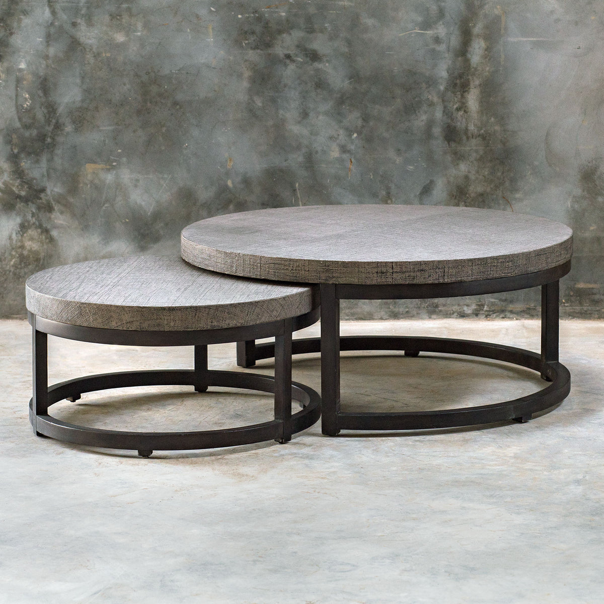 Aiyara Nesting Tables (Set of 2) - Gray / Black by Uttermost - View 6