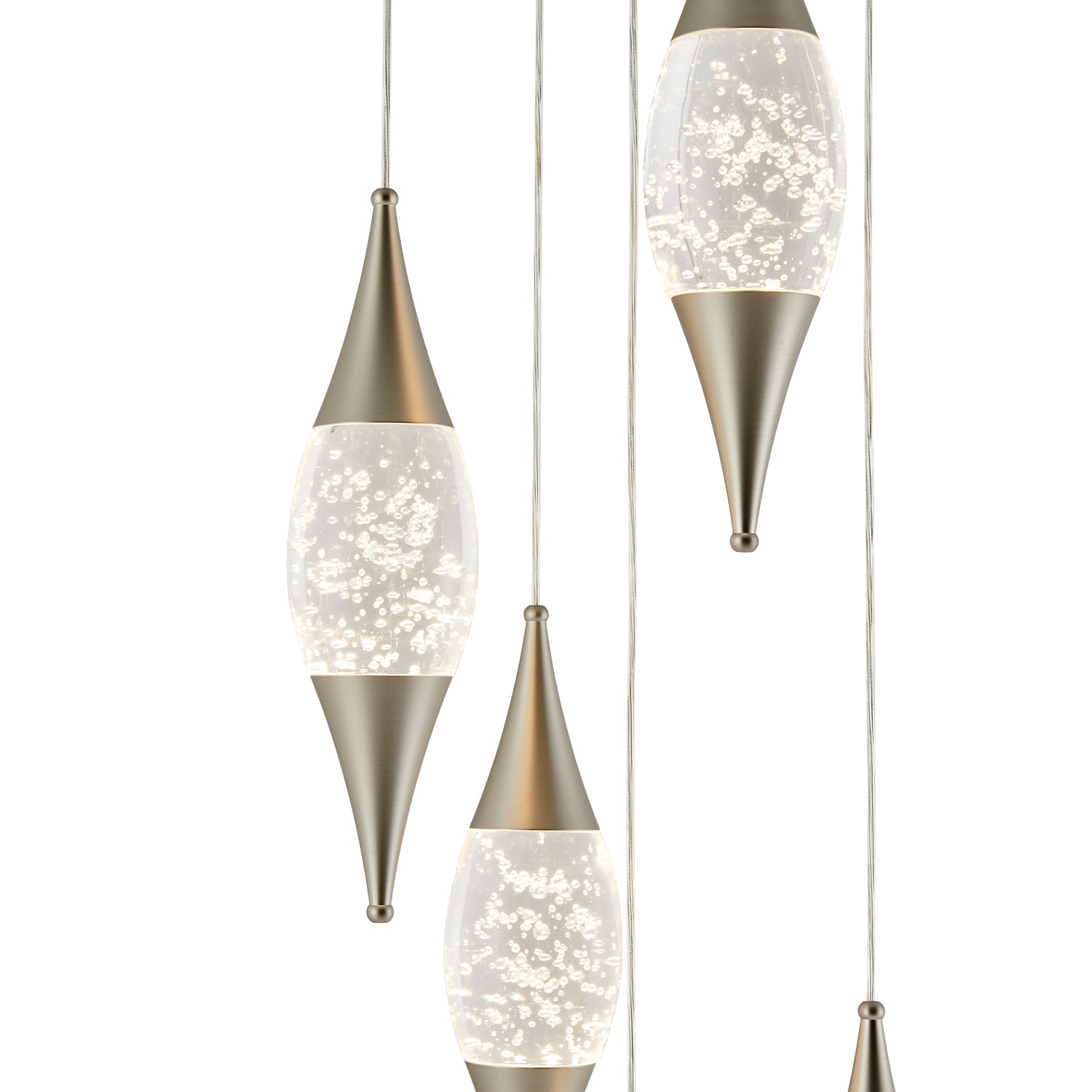 Shinny Teardrops Round Chandelier // Matte Nickel  | Finesse - Home Elegance USA