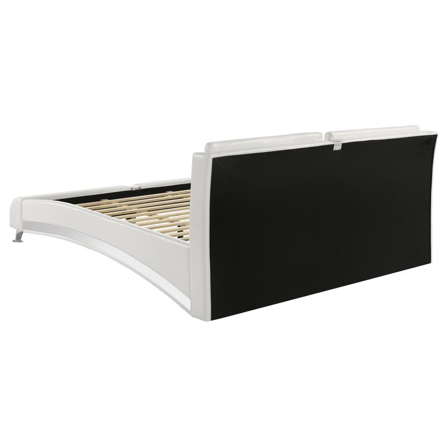 Jeremaine Eastern King Upholstered Bed White 300345KE | Coaster - sold by Home Elegance USA