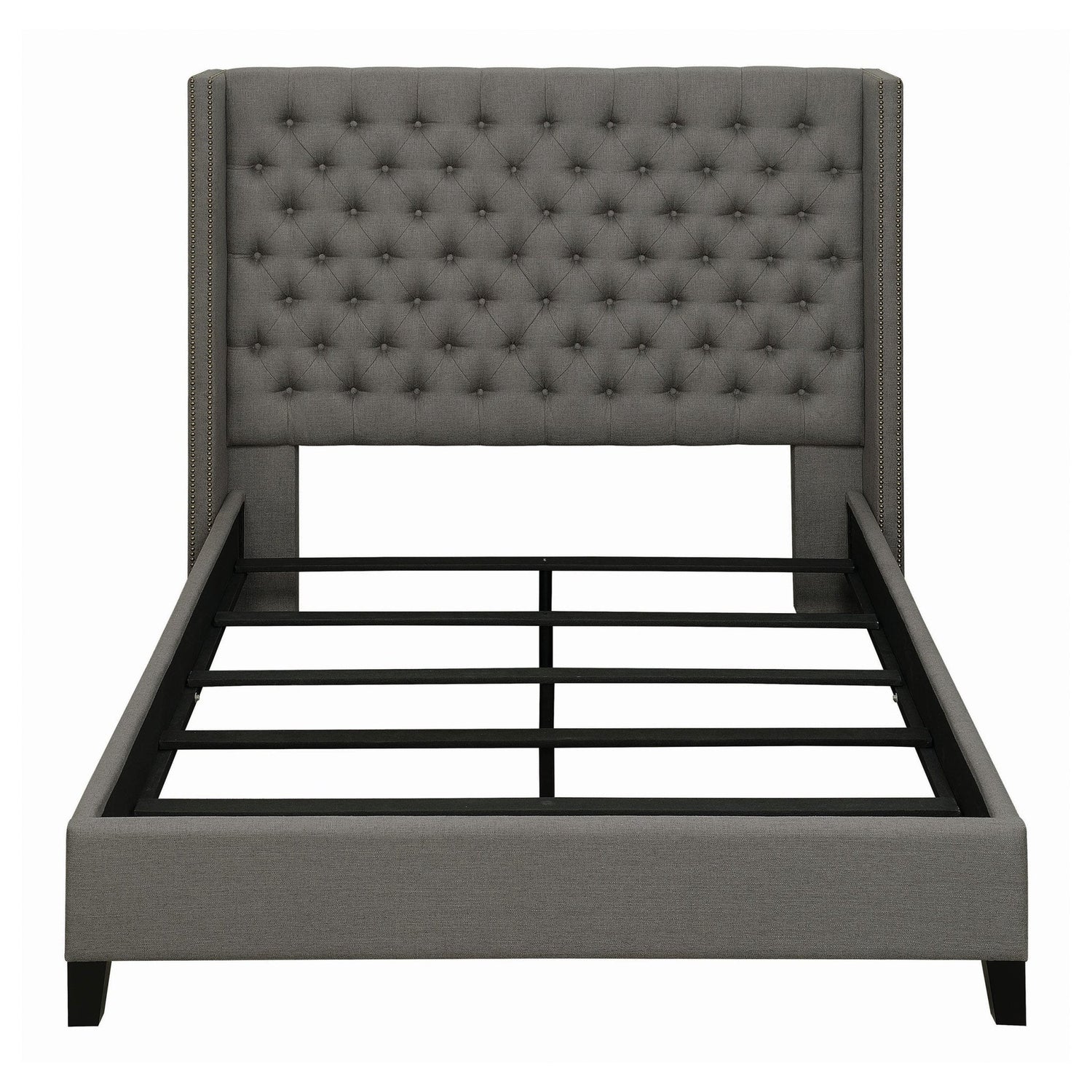Bancroft Upholstered California King Wingback Bed Grey | Coaster | Home Elegance USA