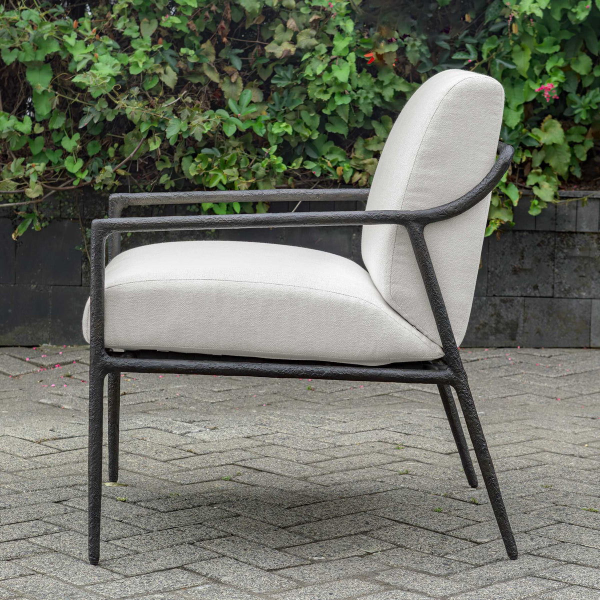 Thayer Outdoor Upholstered Lounge Chair - White by Uttermost - View 4