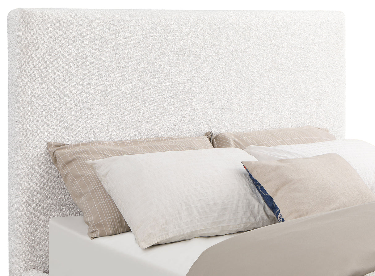 Eastern King Bed  - Knox Upholstered EASTERN KING Panel Bed Cream
