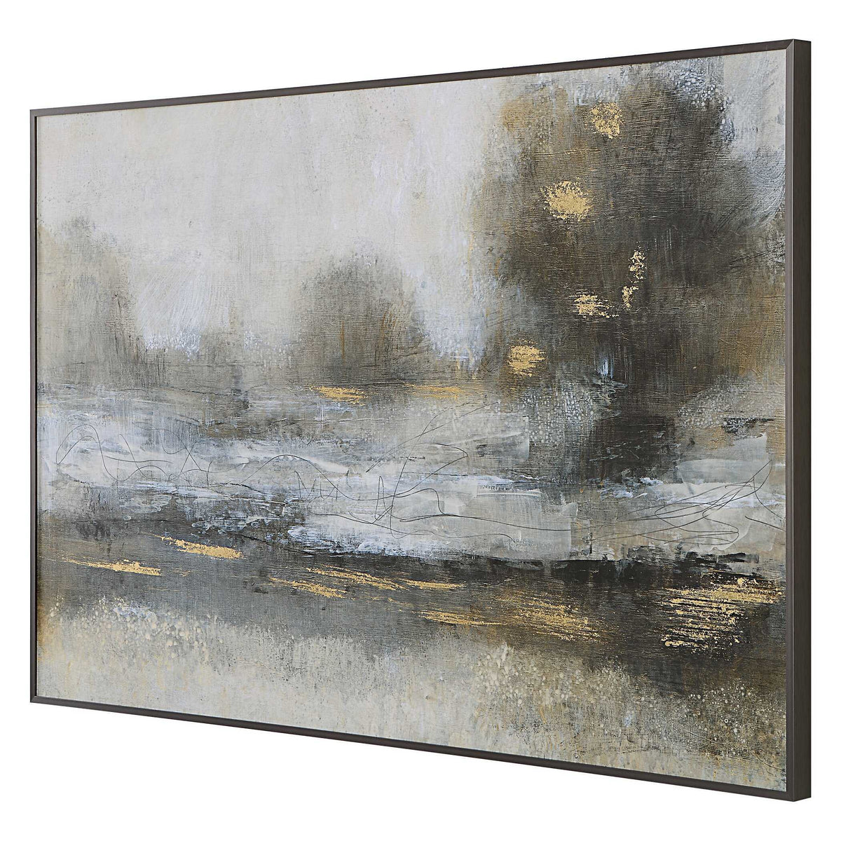 Gilt Misty Landscape Framed Print - Silver / Light Brown by Uttermost - View 4