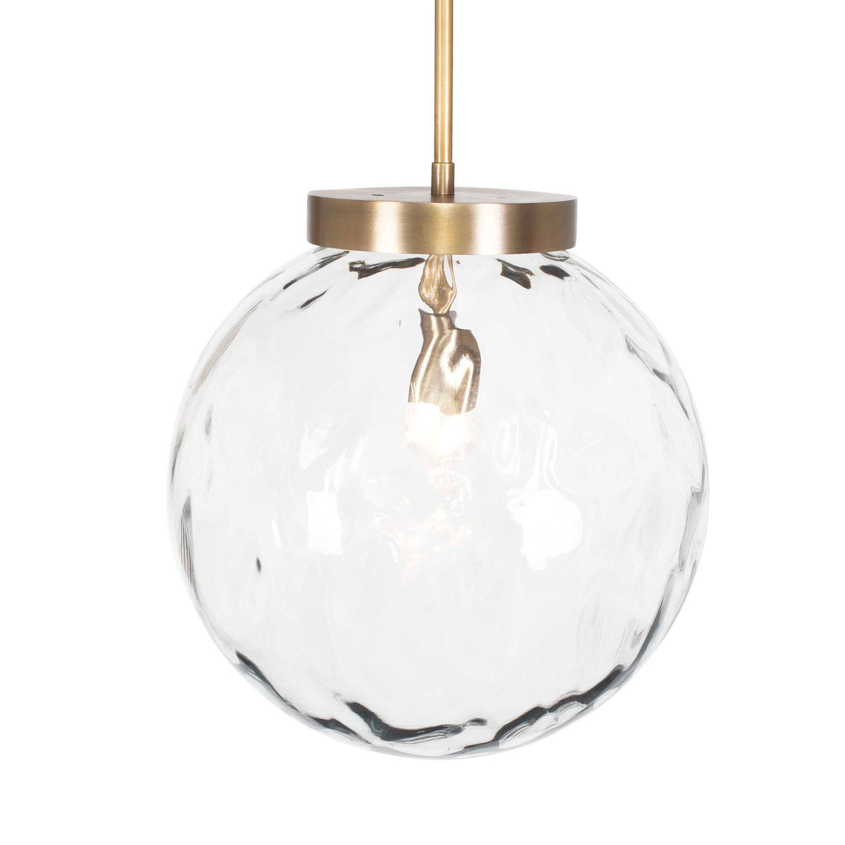 Gaia 1 Light Watered Glass Pendant Brass - Gold by Uttermost - View 5