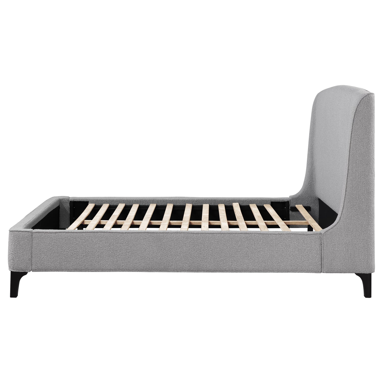 Eastern King Bed  - Mosby Upholstered Eastern King Wingback Bed Grey