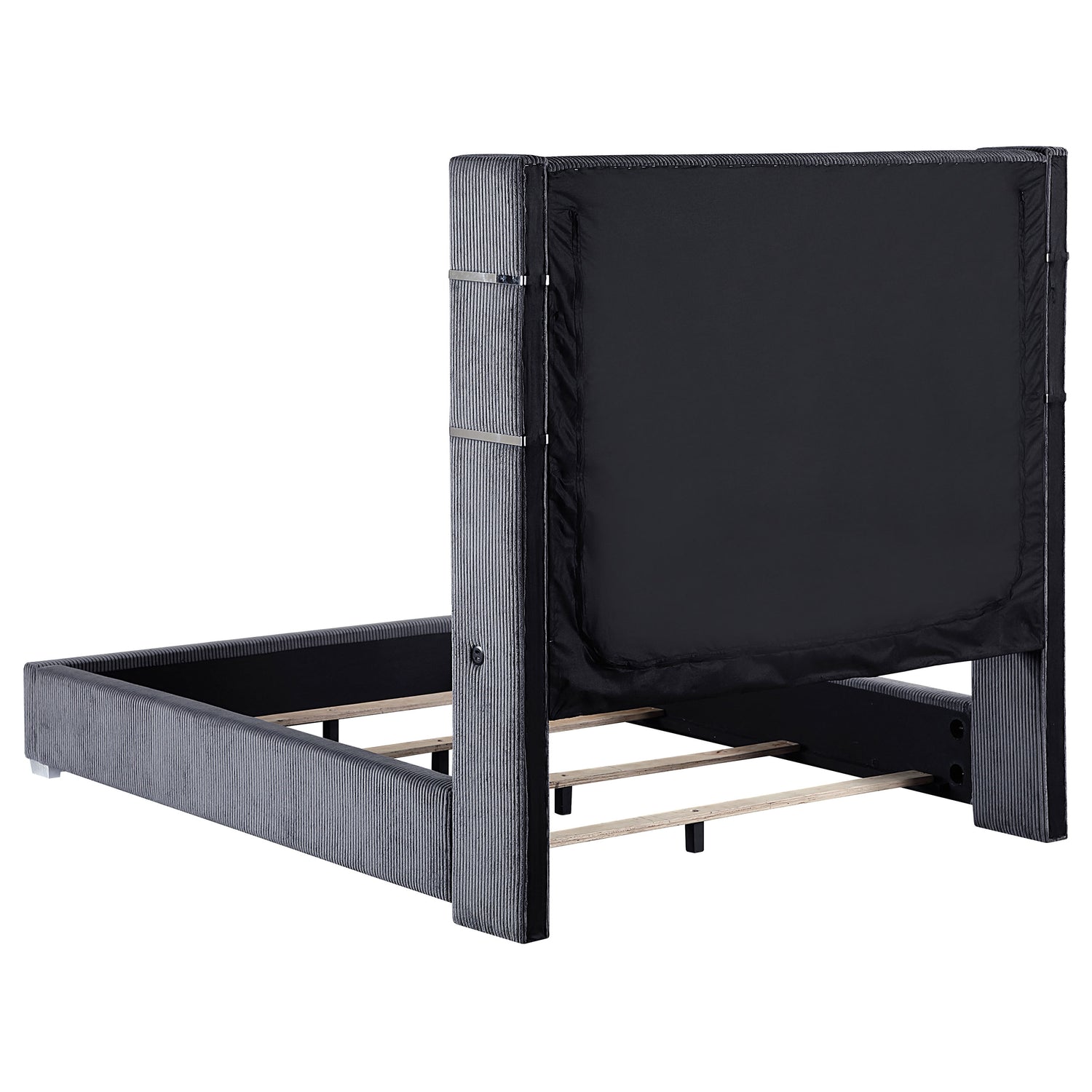 Tisdall 67-inch Upholstered Queen Fireplace Bed Grey - Home Elegance USA