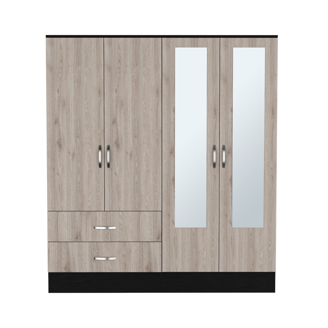 Armoire Ron, Bedroom, Black / Light Gray - sold by Home Elegance USA