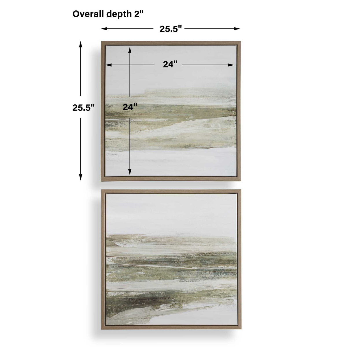 All Of A Sudden Framed Canvases (Set of 2) Black / Brown / Gray / Green - Green / Gray by Uttermost - View 6