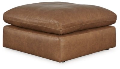 Ashley Caramel Emilia Oversized Accent Ottoman - Leather | Home Elegance USA