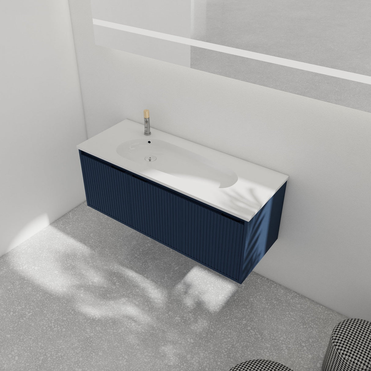 48" Floating Bathroom Vanity with Drop - Shaped Resin Sink(BVB05848BNL - GRBSD48S) | Home Elegance USA