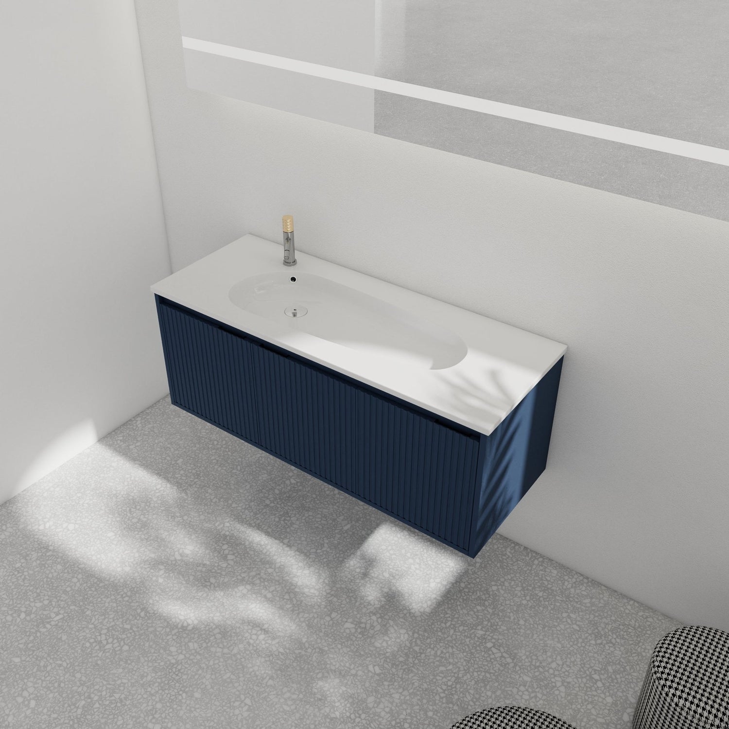 48" Floating Bathroom Vanity with Drop - Shaped Resin Sink(BVB05848BNL - GRBSD48S) | Home Elegance USA