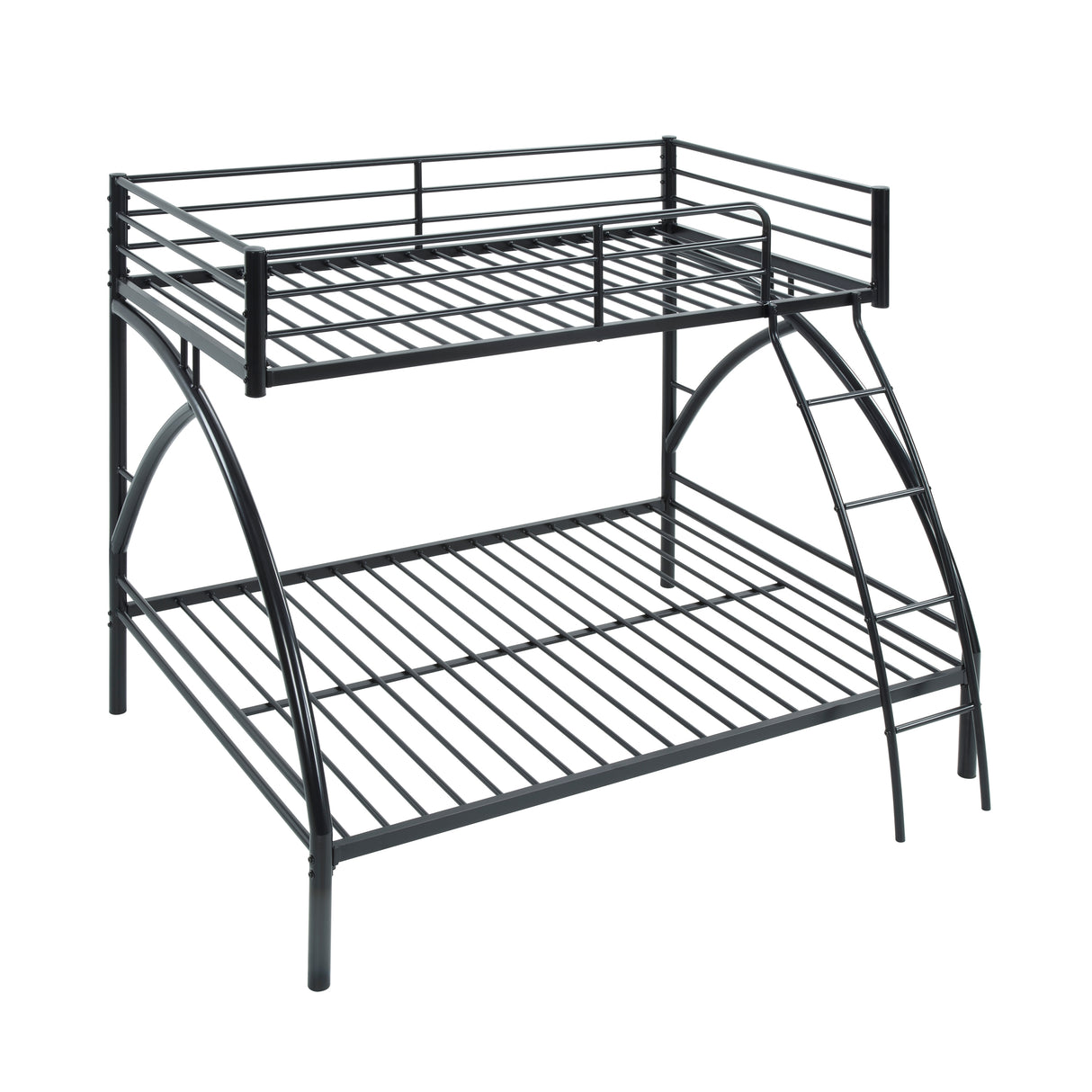 Black Metal Frame Twin/Full Bunk Bed, Youth Bed, Youth Bedroom Furniture, Easy Assembly - sold by Home Elegance USA