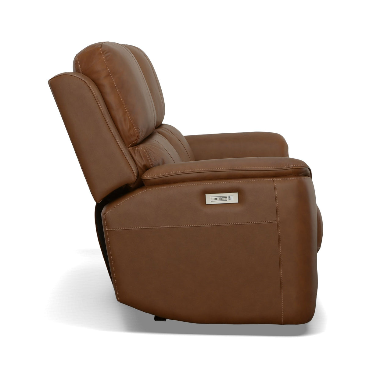 Henry Power Reclining Loveseat With Power Headrests & Lumbar - Caramel | Flexsteel
