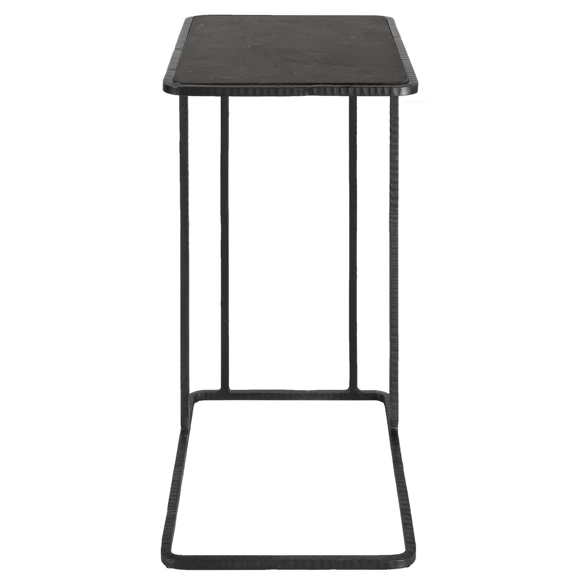 Cavern Stone & Iron Accent Table - Black by Uttermost - View 6
