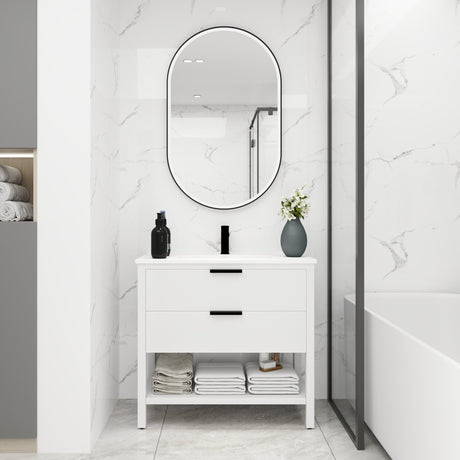 36 Inch Bathroom Vanity Plywood With 2 Drawers,36x18 | Home Elegance USA