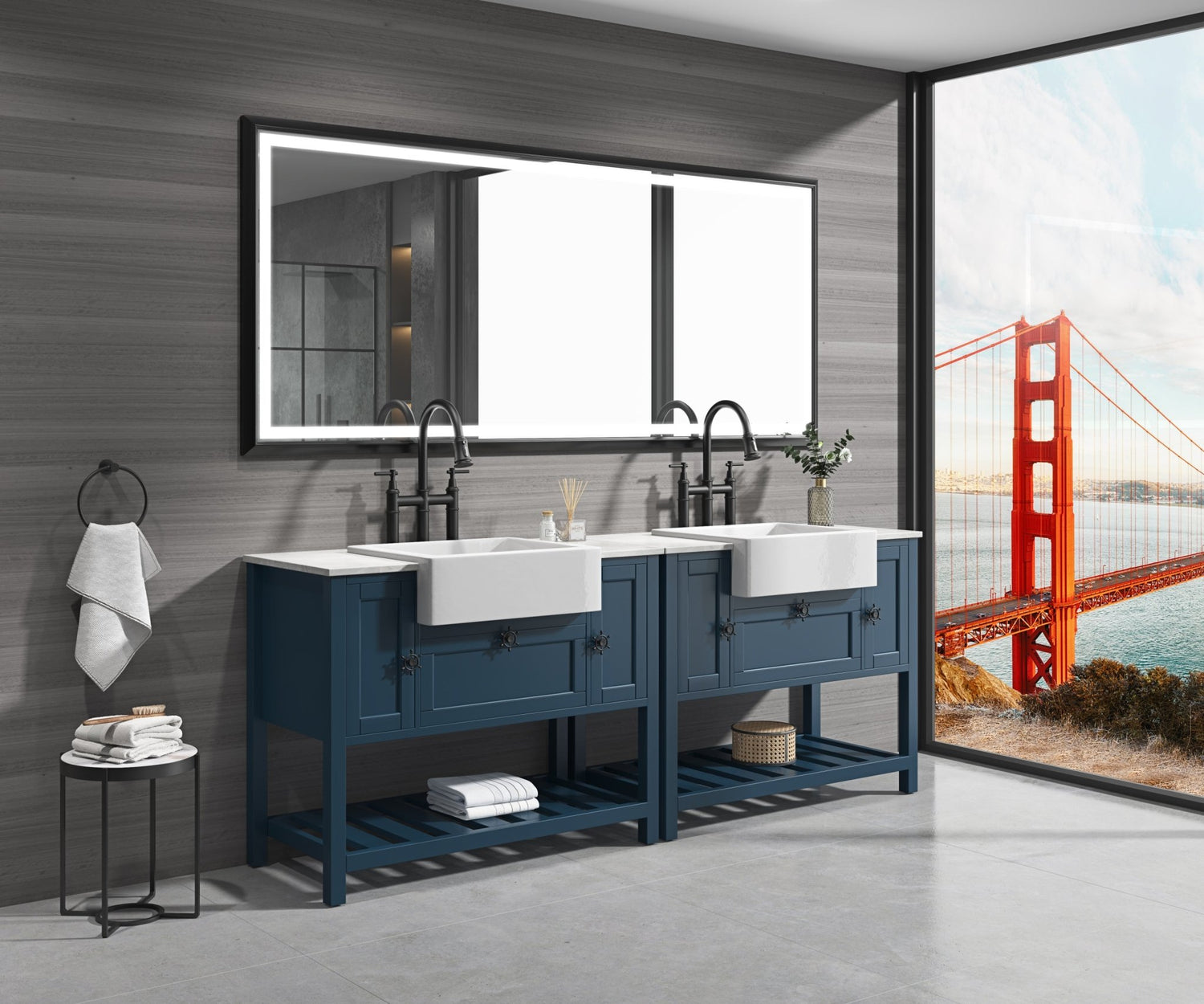 88 in. W x 38 in. H Super Bright Led Bathroom Mirror with Lights, Metal Frame Mirror Wall Mounted Lighted Vanity Mirrors for Wall, Anti Fog Dimmable Led Mirror for Makeup, Horizontal/Verti | Home Elegance USA