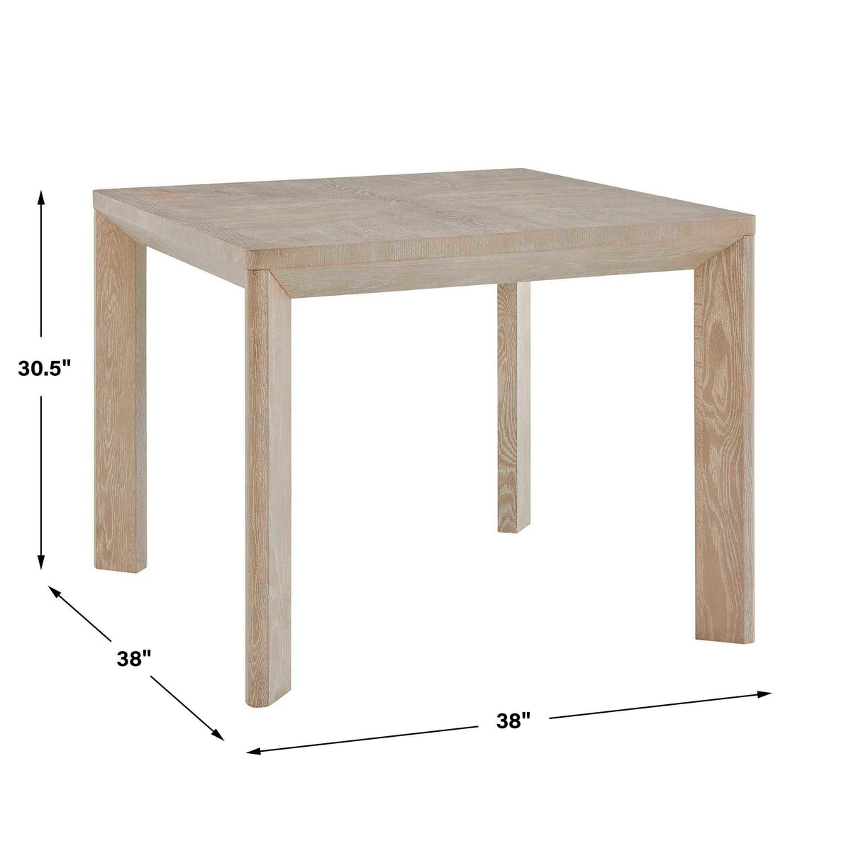 Noval Square Dining Game Table White / Woodtone - Light Brown by Uttermost - View 7