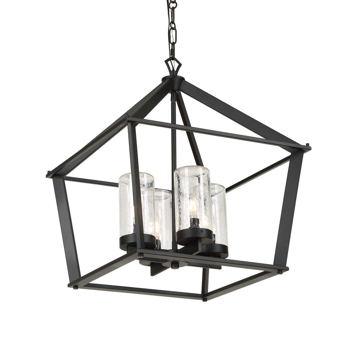 Evanston 4 Light Indoor-Outdoor Pendant - Black by Uttermost - View 4