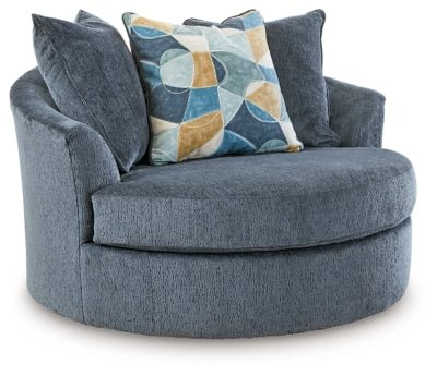 Ashley Navy Maxon Place Oversized Swivel Accent Chair - Chenille | Home Elegance USA