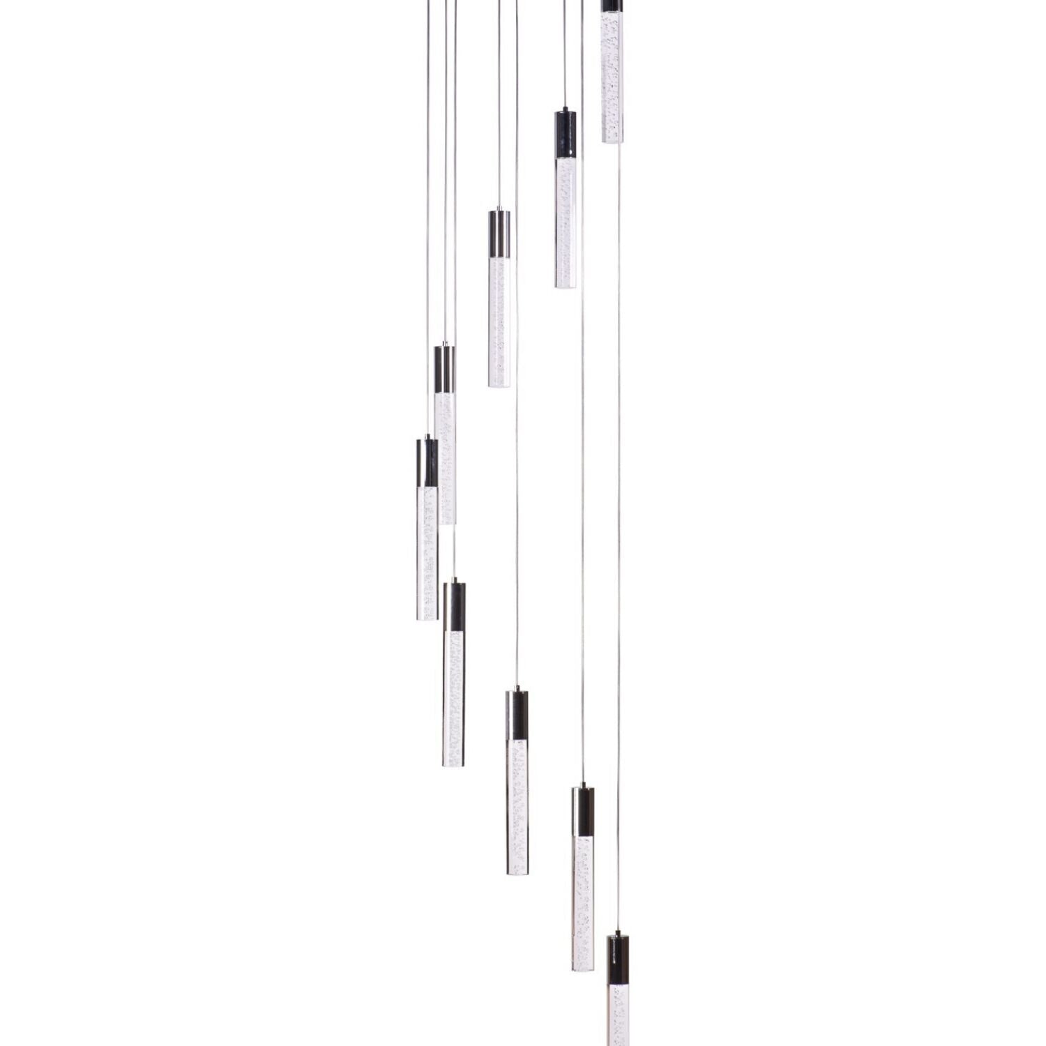 Lámpara de araña cilíndrica de acrílico // 9 luces | Finesse