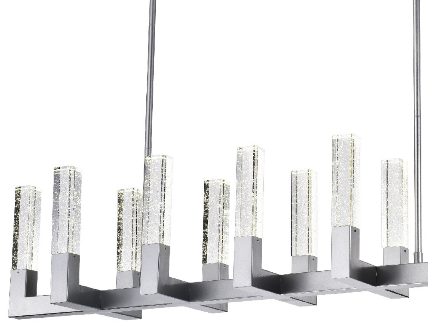 12 Light Rectangular Crystal Dianyi LED Chandelier // Silver  | Finesse -  Home Elegance USA