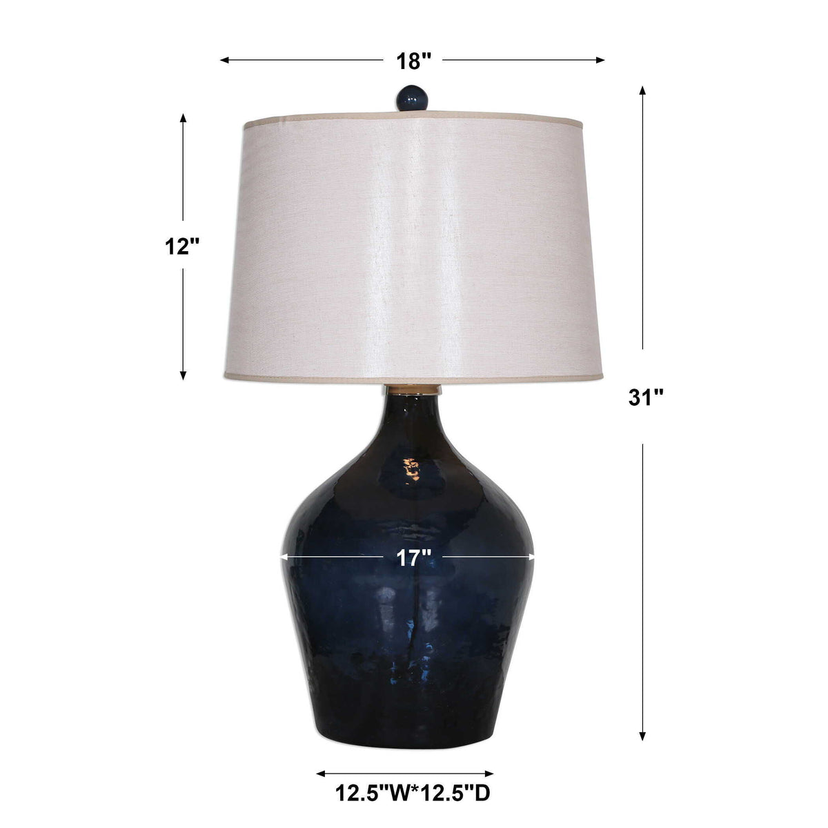 Lamone Glass Lamp - Blue / Beige by Uttermost - View 4