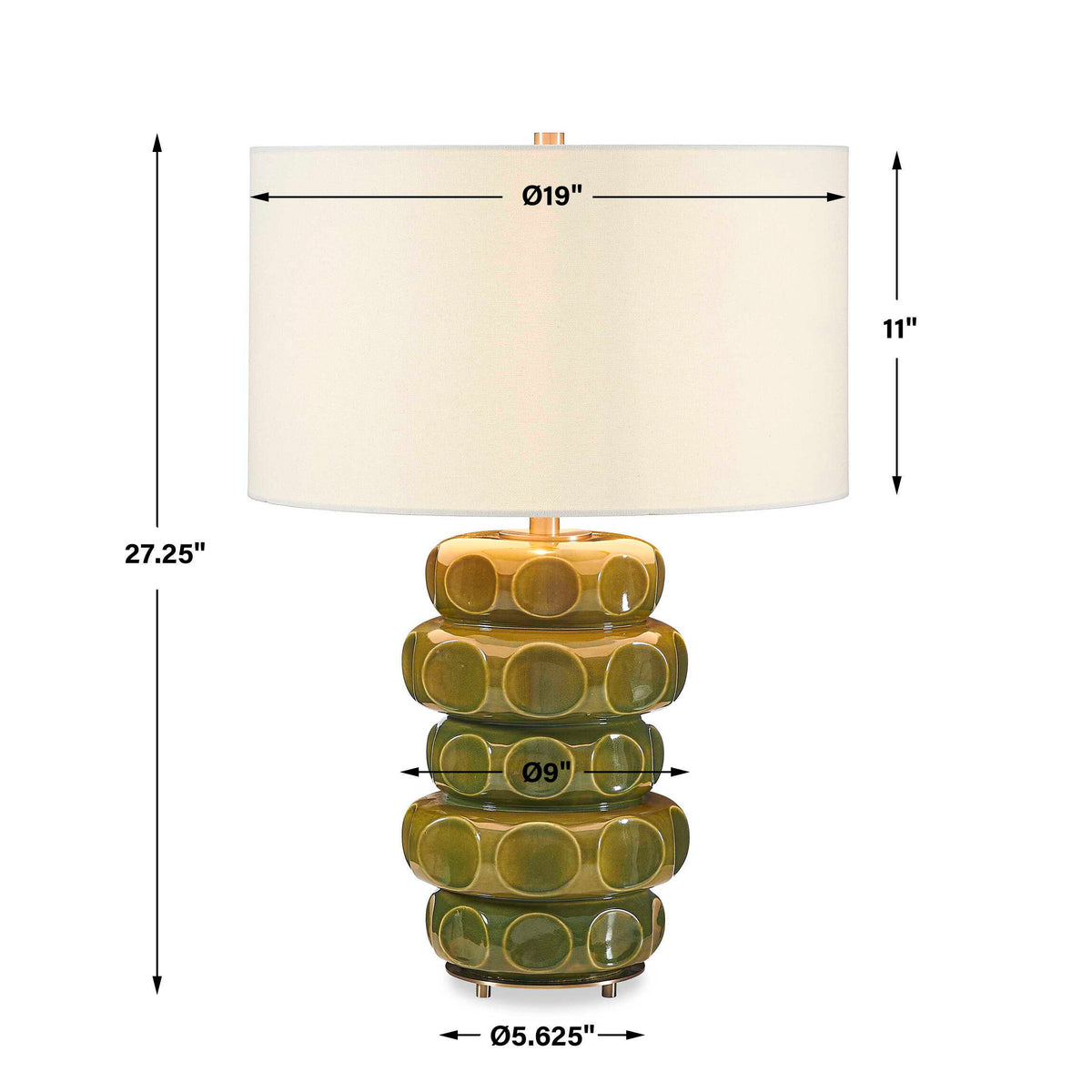 Masau Table Lamp - Green by Uttermost - View 3