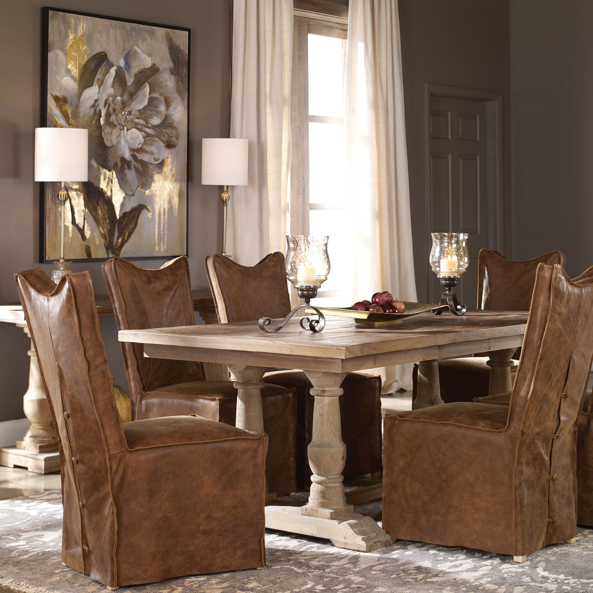 Stratford Salvaged Wood Dining Table - Light Brown by Uttermost - View 7