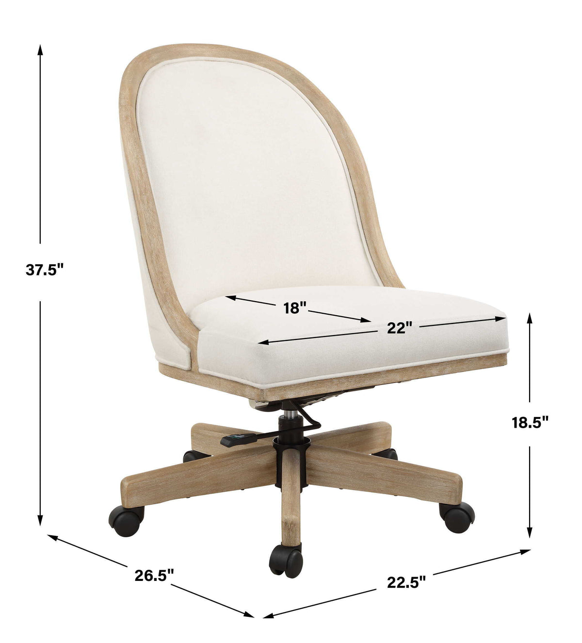 Lithe Light Oak Desk Chair - Light Brown by Uttermost - View 10