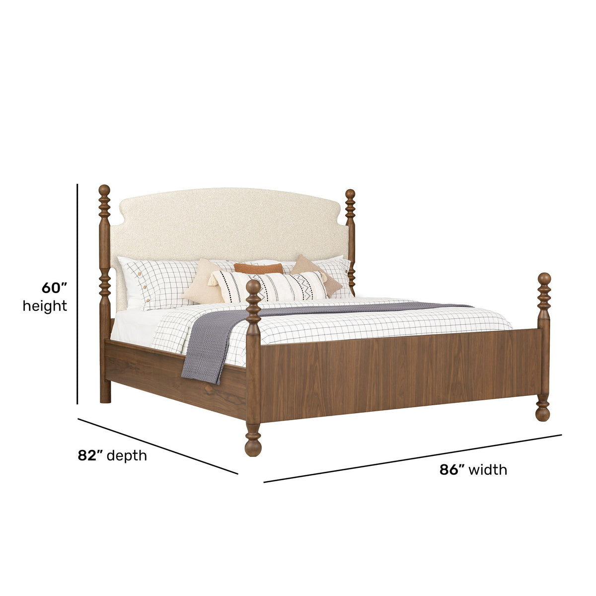 Azalea King Upholstered Bed - Walnut | Flexsteel