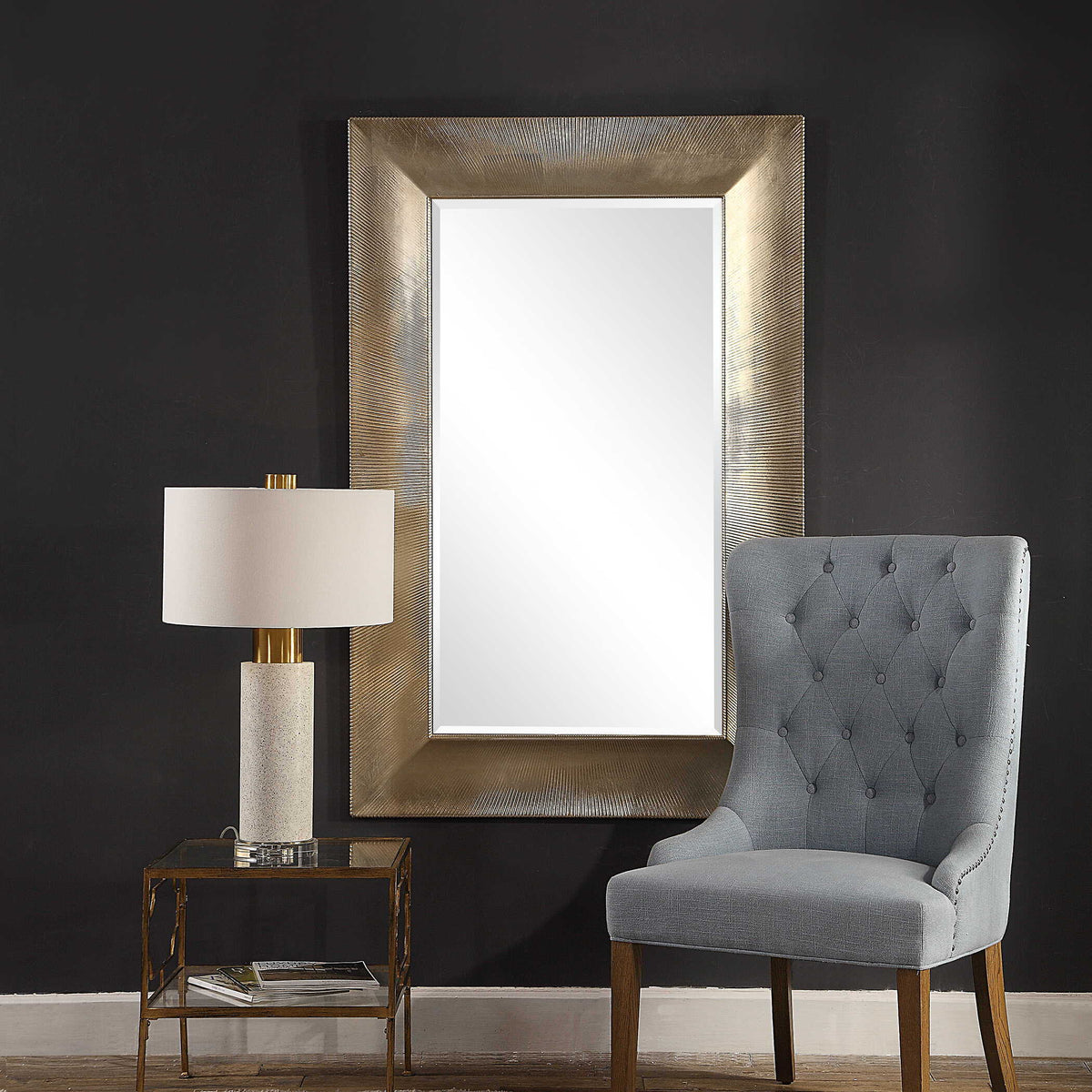 Valenton Large Mirror Champagne - Light Brown by Uttermost - View 2
