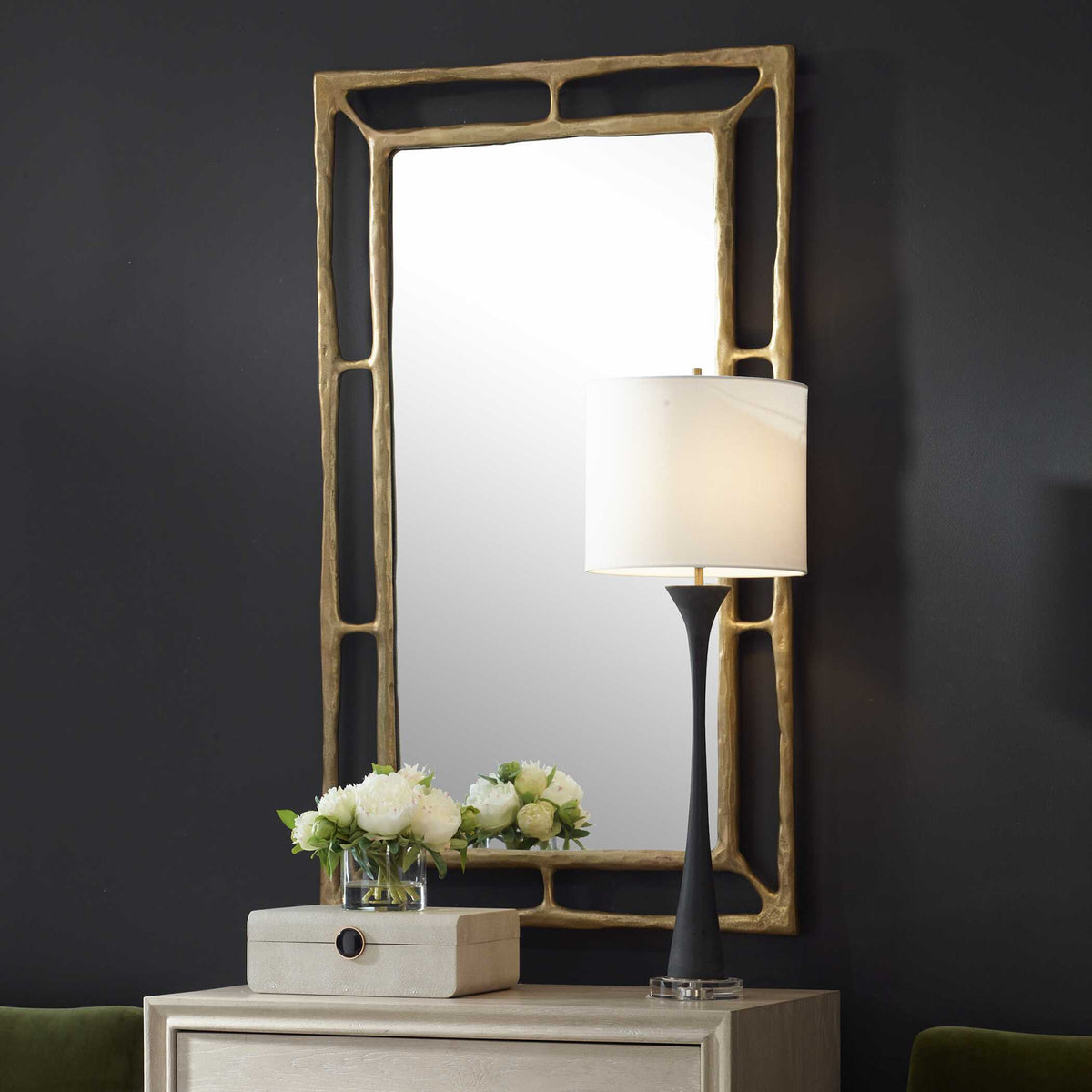 Felix Rectangle Mirror Brass - Bronze by Uttermost - View 3