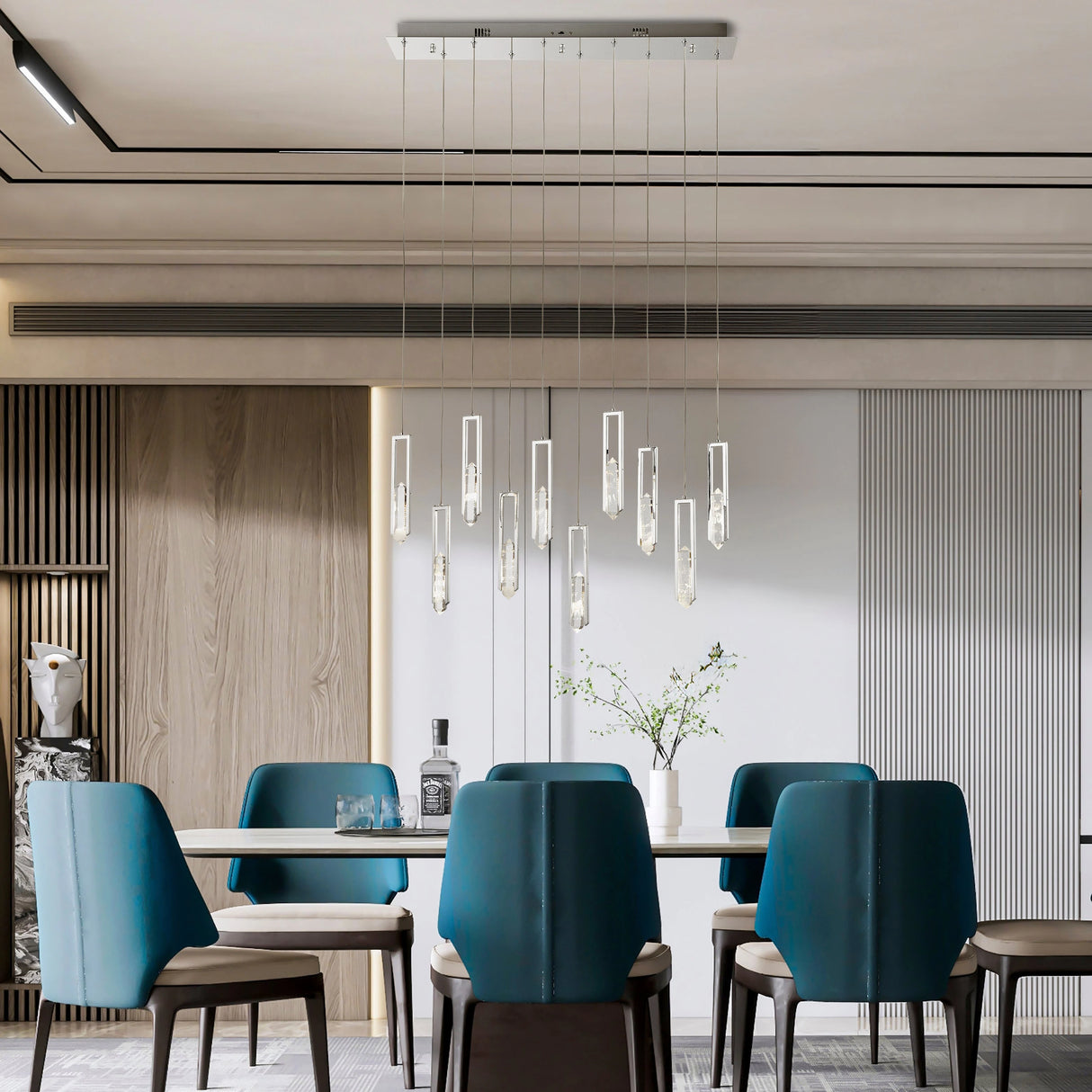 Lámpara de araña Elysian de 10 luces // Cromo | Finesse