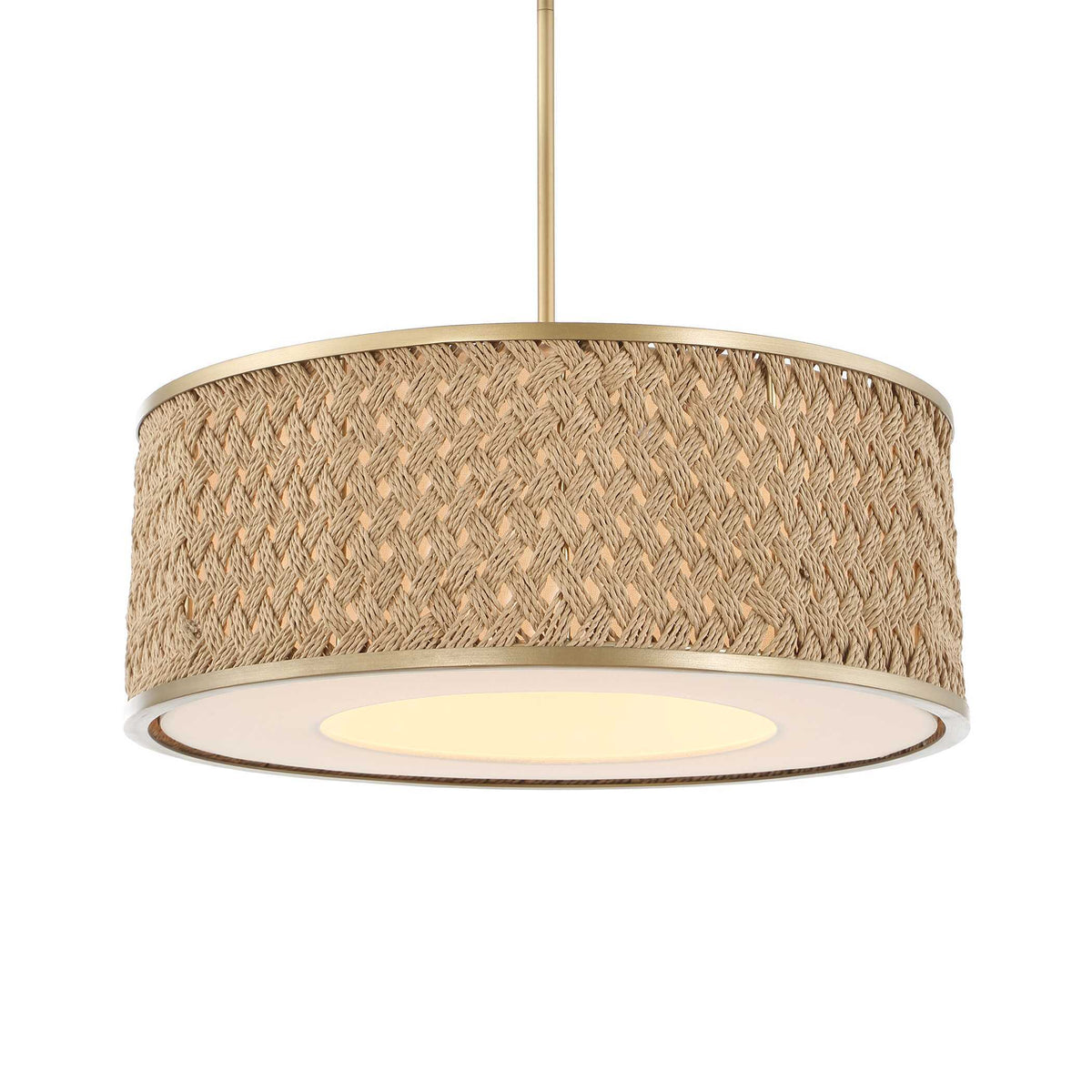 Pinchot 4 Light Rattan Drum Pendant - Light Brown by Uttermost - View 1