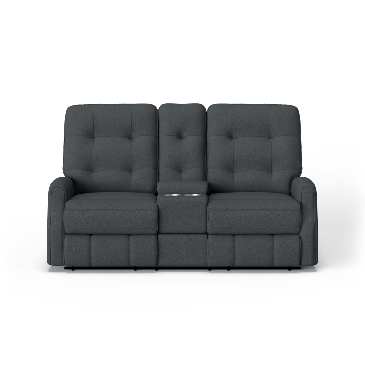 Devon Transitional Fabric Reclining Loveseat, Console | Flexsteel