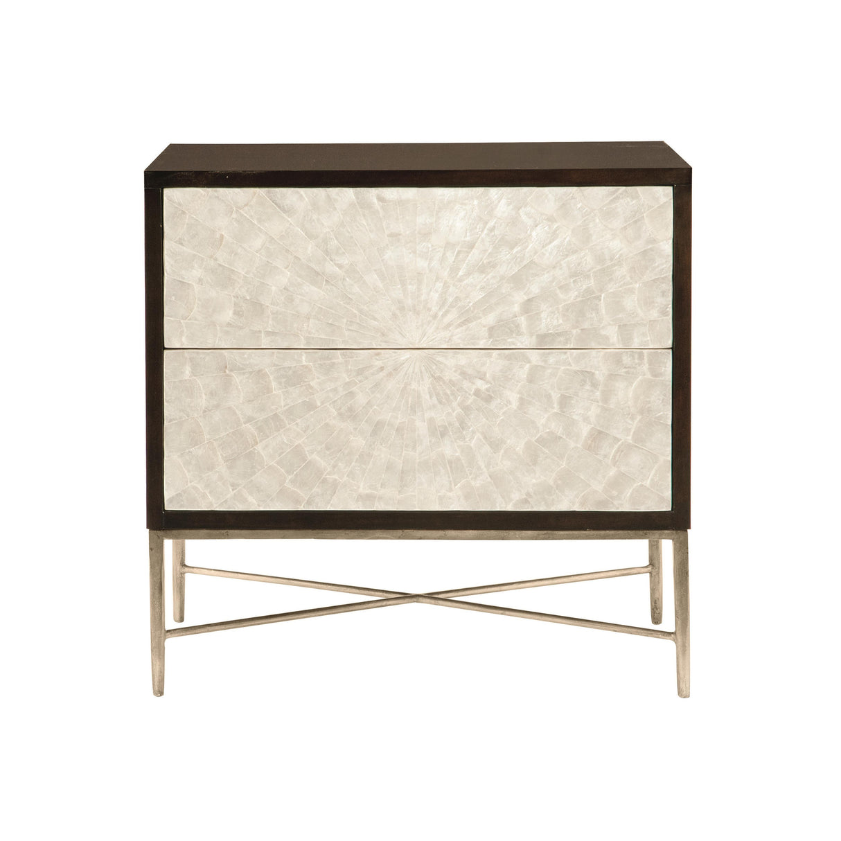 Adagio Nightstand Espresso with Capiz Shell Sunburst Drawers | Bernhardt - sold by Home Elegance USA