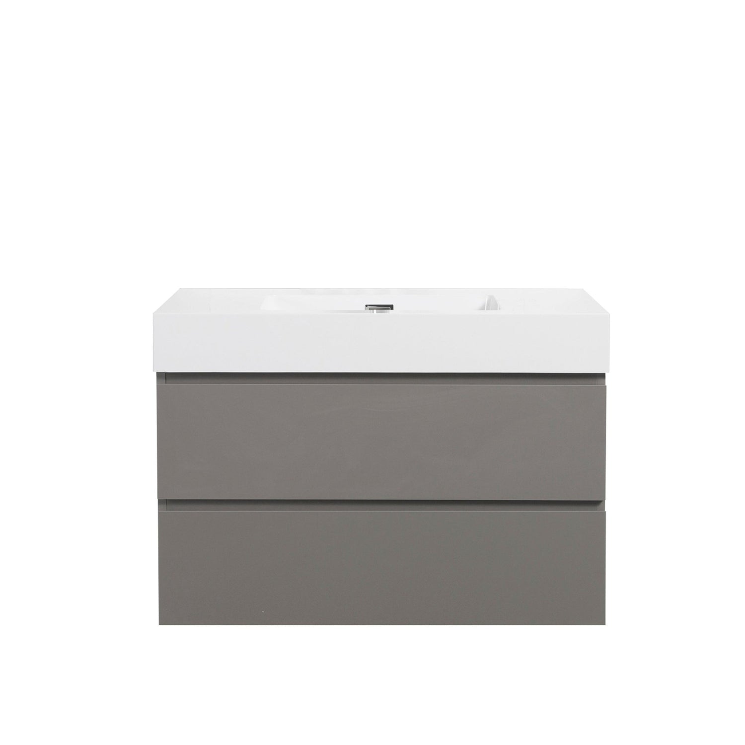 Alice 36" Gray Bathroom Vanity with Sink, Large Storage Wall Mounted Floating Bathroom Vanity for Modern Bathroom, One - Piece White Sink Basin without Drain and Faucet | Home Elegance USA