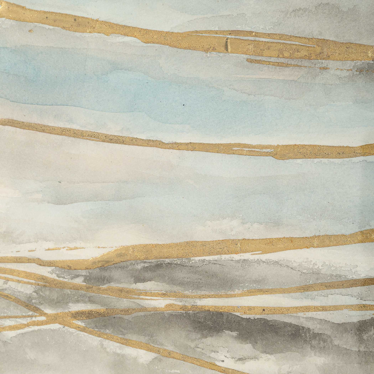 So Golden Abstract Landscape Prints (Set of 2) Black / Blue / Brass / Gold / Gray / Pink / White - Light Brown / Light Blue by Uttermost - View 7