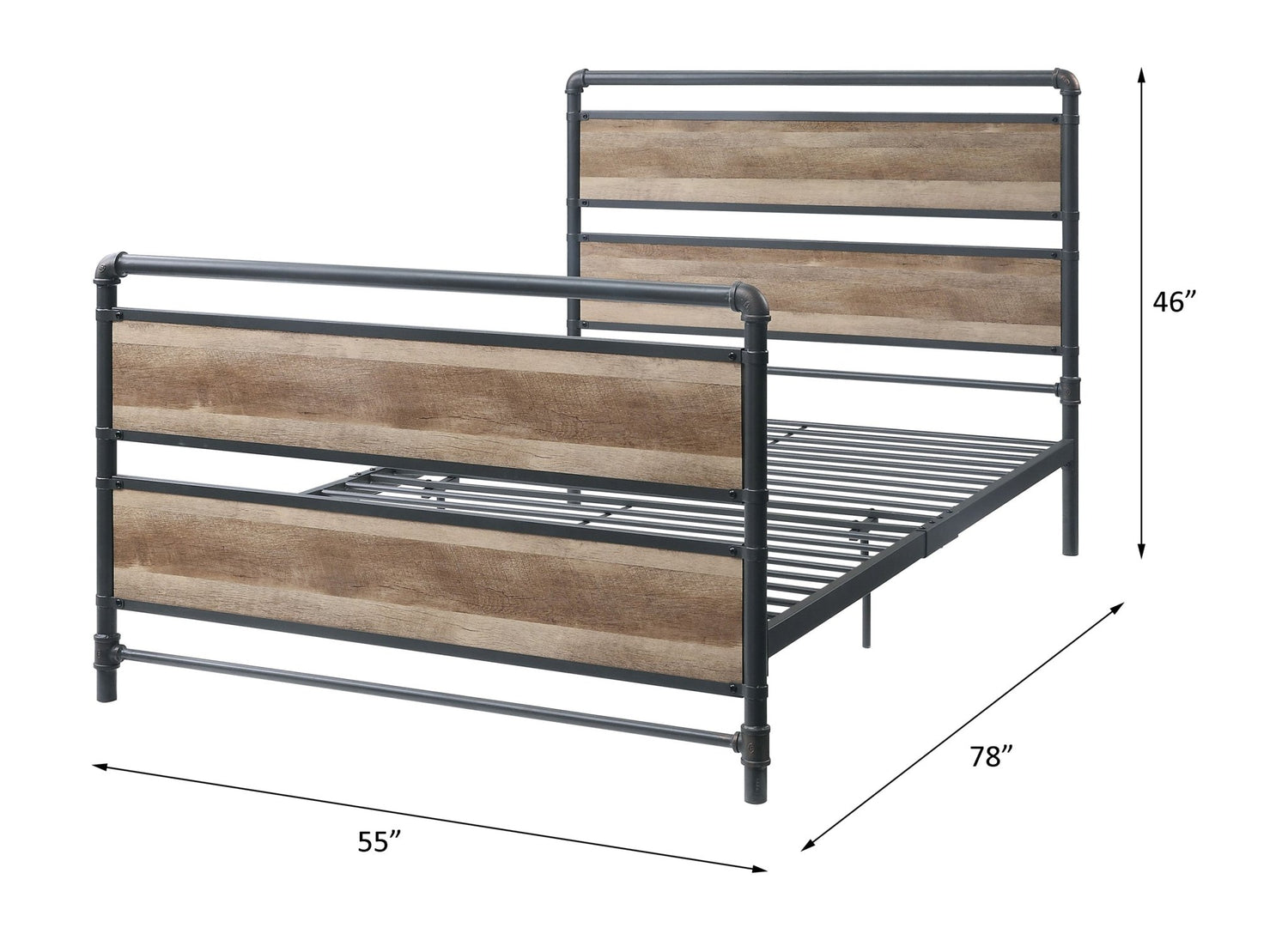 Brantley Full Bed 35885F Antique Oak & Sandy Gray Finish | Acme | Home Elegance USA