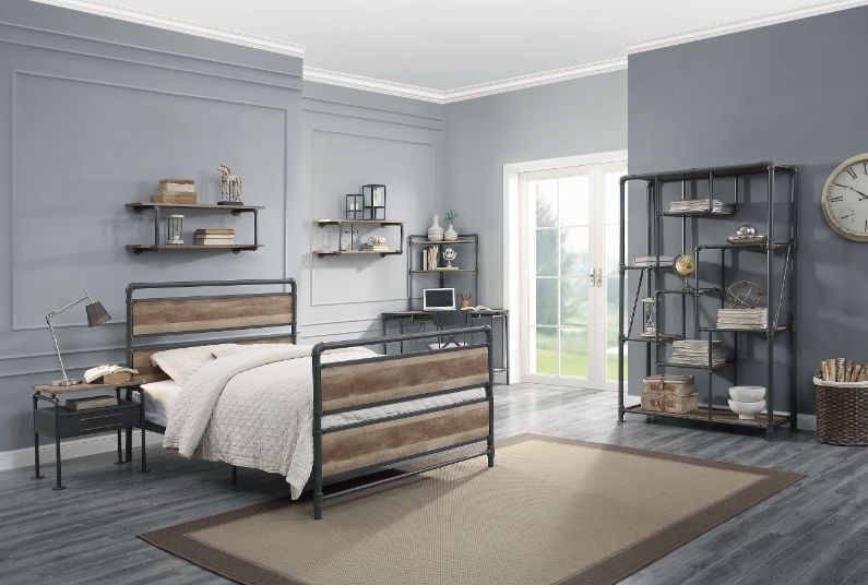 Brantley Full Bed 35885F Antique Oak & Sandy Gray Finish | Acme | Home Elegance USA