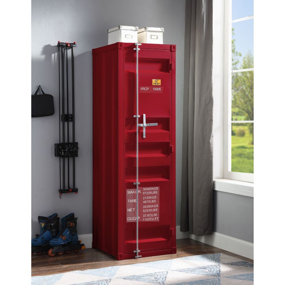 Cargo Wardrobe 35955 Red Finish | Acme | Home Elegance USA