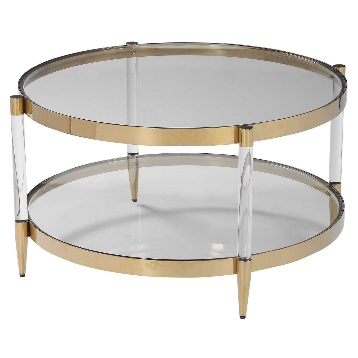 Kellen Glass Coffee Table - Gold by Uttermost - View 3