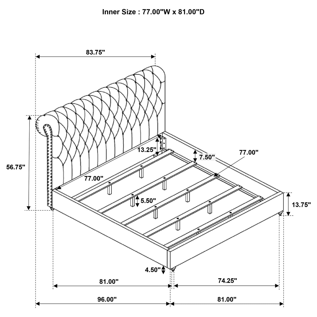 Devon 4-piece Eastern King Bedroom Set in Wine Red and Dark Oak | Coaster Furniture