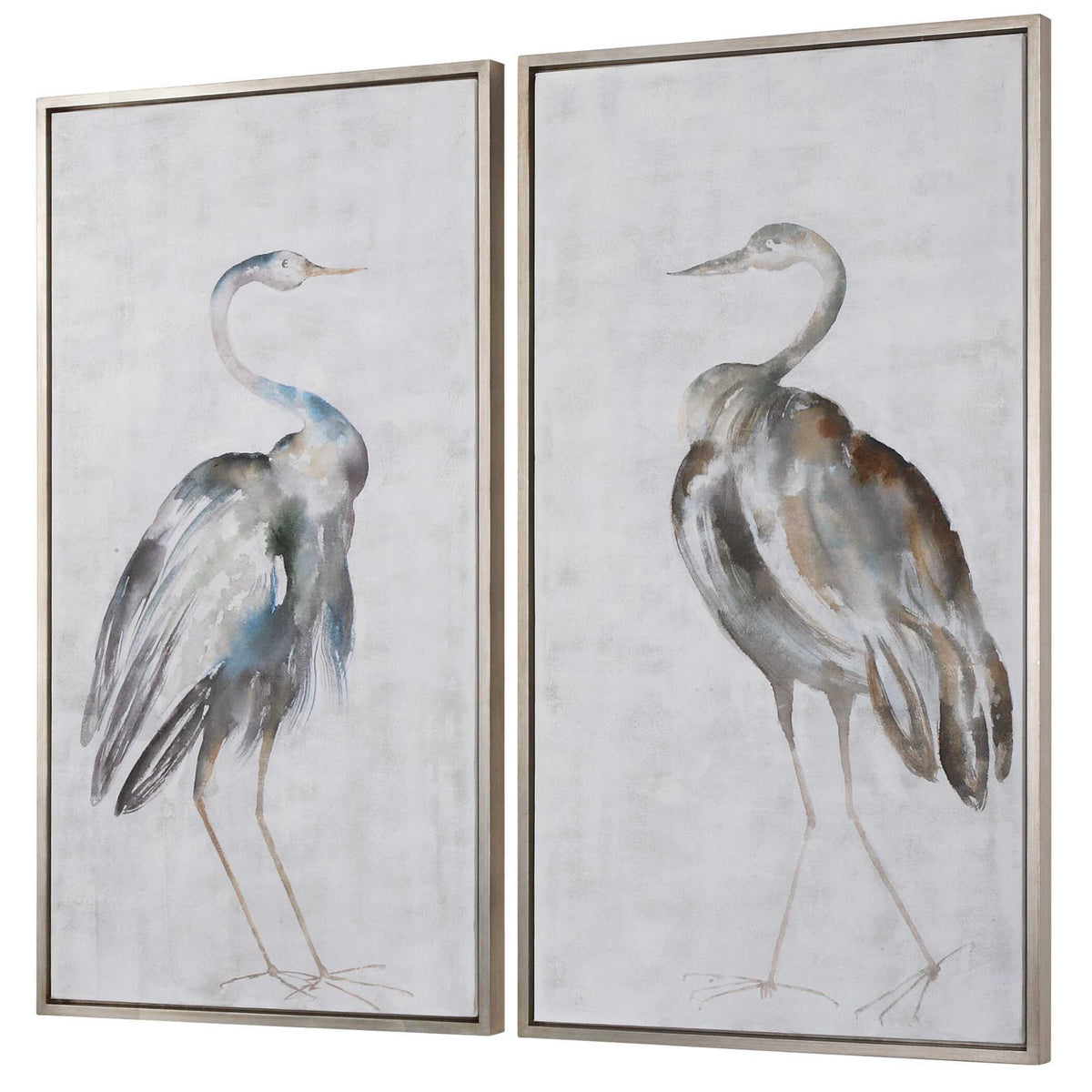 Summer Birds Framed Art (Set of 2) - Silver / Blue by Uttermost - View 3