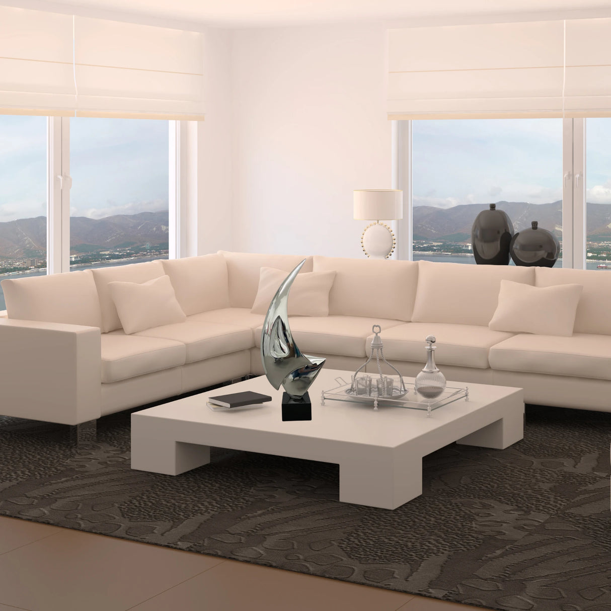 Escultura pequeña de mesa de vela // Cromo | Finesse