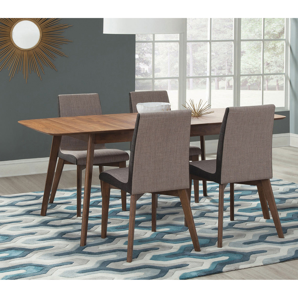 Lana Natural Walnut 5-piece Dining Set