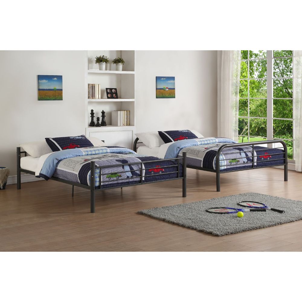 Bristol Full/Full Bunk Bed 37435 Gunmetal Finish | Acme | Home Elegance USA